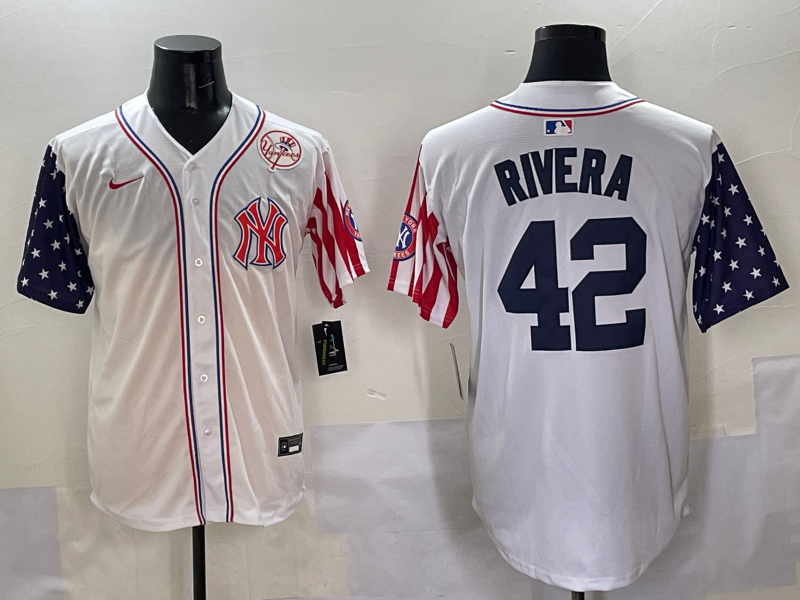 Men 2025  MLB New York Yankees #42 Rivera white jersey style 20